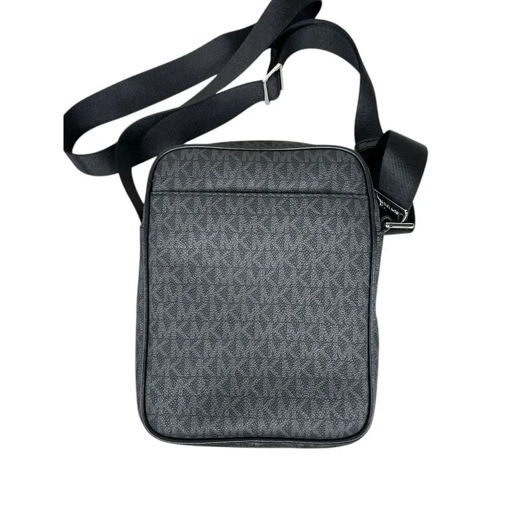 NWOT Michael Kors Travel Medium Flight Bag Crossbody Signature MK Bag Black New - Picture 2 of 6